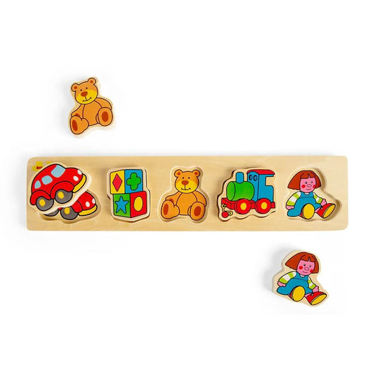 Bigjigs Toys wooden puzzles help to develop vocabulary and aid youngsters to recall words as they recognise shapes, colours and images. Each chunky wooden puzzle piece is generously sized to make it easier for little hands to lift, grasp, examine and replace.