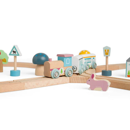 Bigjigs Simply Scandi Train Set (Wooden Animals)