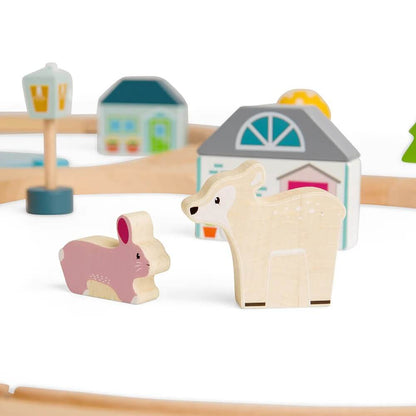 Bigjigs Simply Scandi Train Set (Wooden Animals)