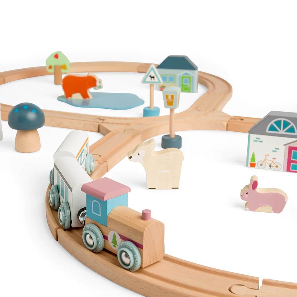 Bigjigs Simply Scandi Train Set (Wooden Animals)