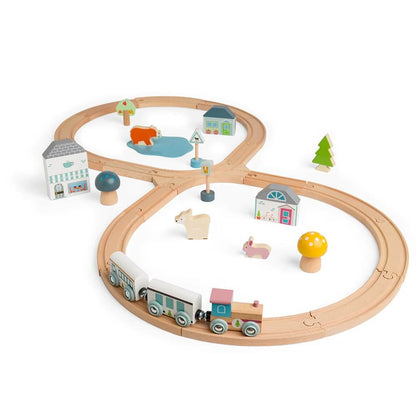 Bigjigs Simply Scandi Train Set (Wooden Animals)