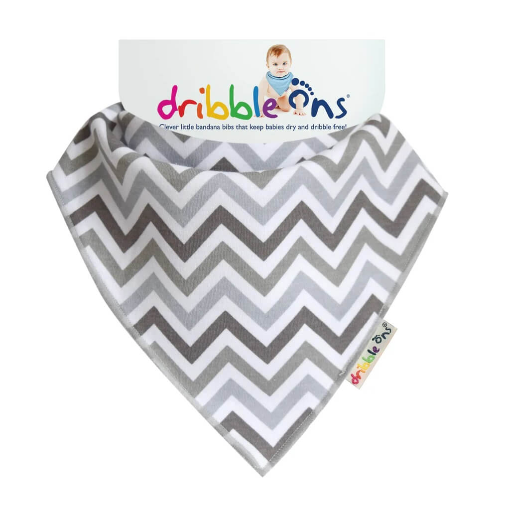 The Dribble Ons Bib is a stylish, absorbent accessory for babies. Its bandana style and adjustable snaps keep your teething baby dry and comfortable while adding a fashionable touch.