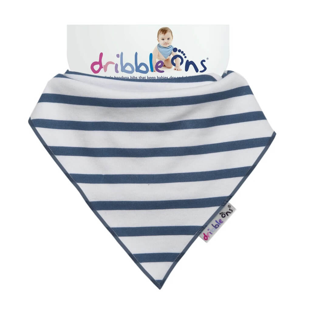 The Dribble Ons Bib is a stylish, absorbent accessory for babies. Its bandana style and adjustable snaps keep your teething baby dry and comfortable while adding a fashionable touch.