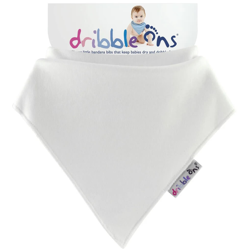The Dribble Ons Bib is a stylish, absorbent accessory for babies. Its bandana style and adjustable snaps keep your teething baby dry and comfortable while adding a fashionable touch.