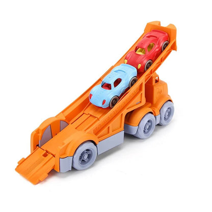 Green Toys Racing Truck with 2 Race Cars