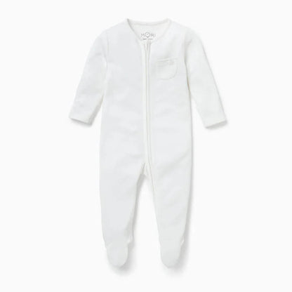 MORI Clever Zip Sleepsuit (White)