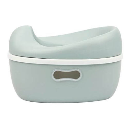 Side view of the green Nattou 3-in-1 Potty, showing its sturdy base and simple, modern shape.