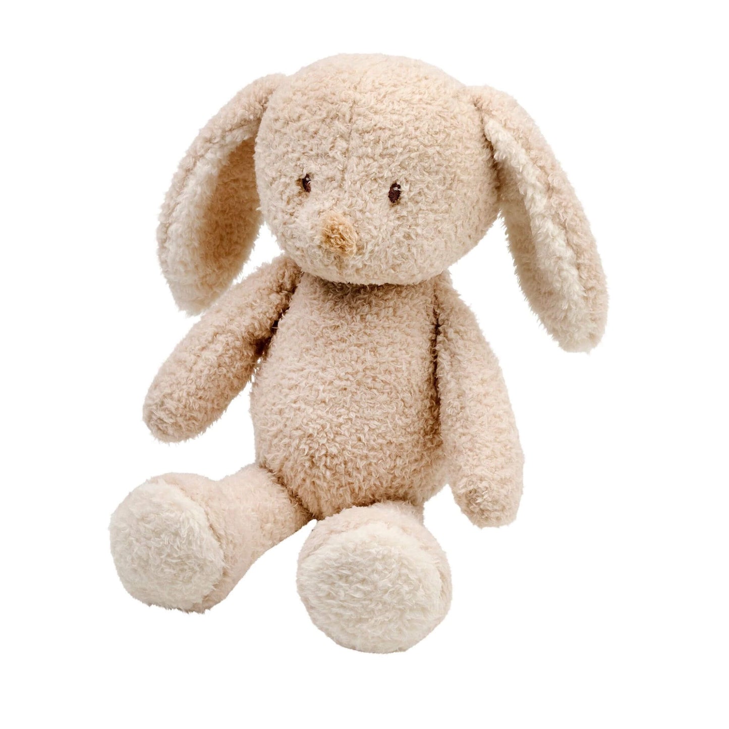 Plush Nattou Bunny Teddy Cuddly sitting with floppy ears, soft beige fur, and embroidered features—perfect for snuggles.