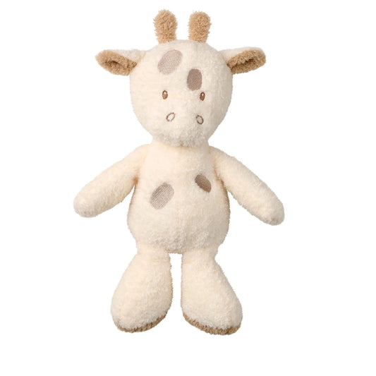 Nattou cream-colored giraffe stuffed animal showcasing soft plush texture, spotted design, and child-safe embroidered features.