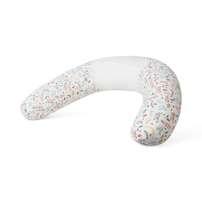 Purflo Breathe Pregnancy Pillow in Botanical print, offering ergonomic support with breathable materials and a nature-inspired pattern.