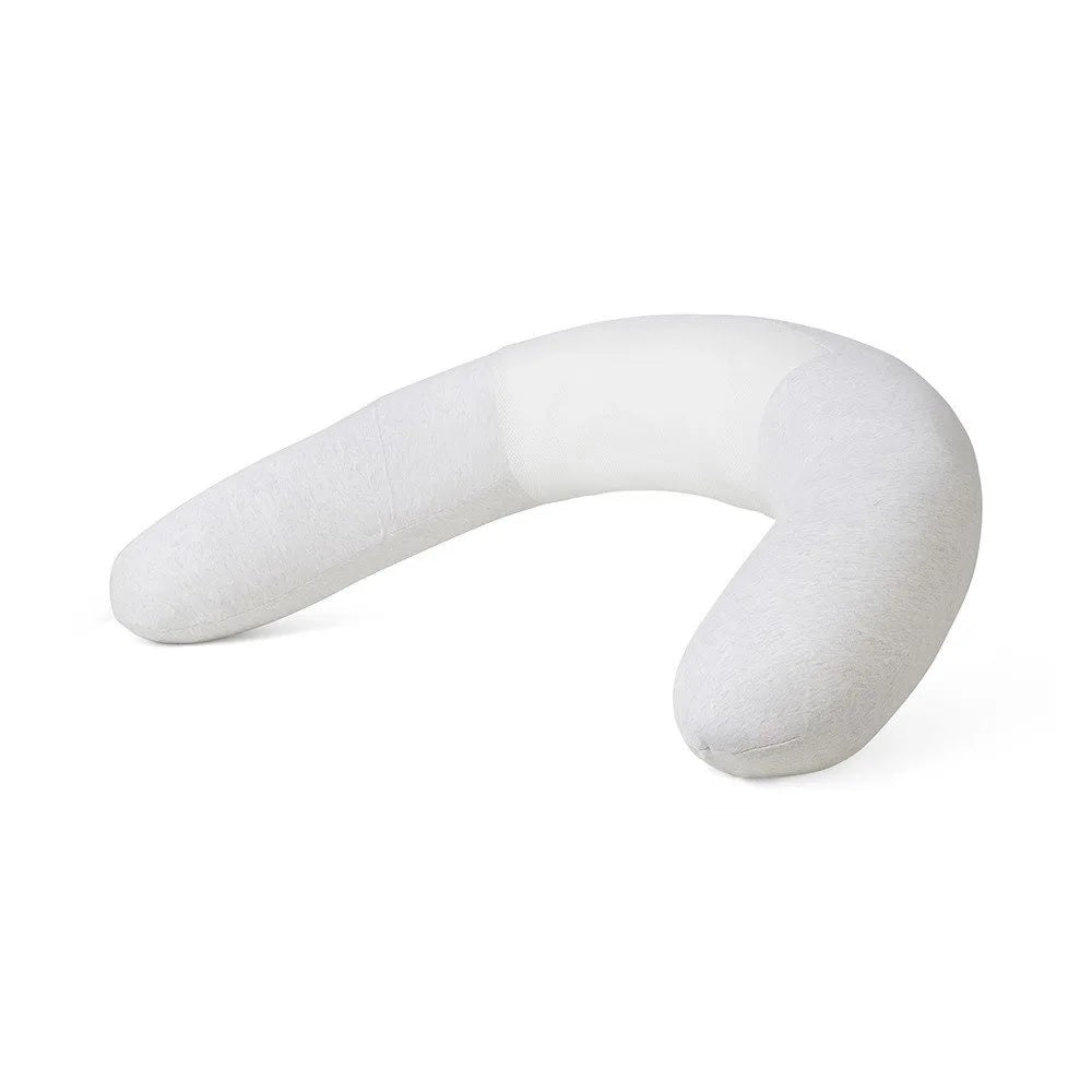 Purflo Breathe Pregnancy Pillow in minimal grey, offering ergonomic support with breathable materials. 