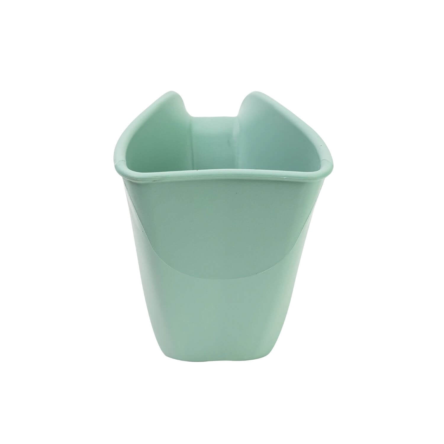 Front view of the Eucalyptus Shnuggle Washy bath jug, showcasing its wide, soft spout designed for gentle and controlled water pouring.