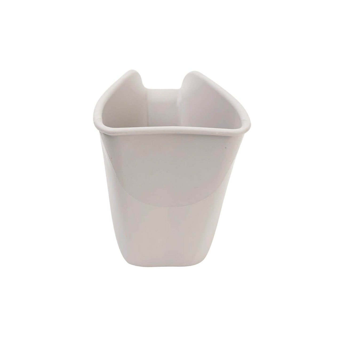 Front view of the taupe Shnuggle Washy bath jug, showcasing its wide, soft spout designed for gentle and controlled water pouring.