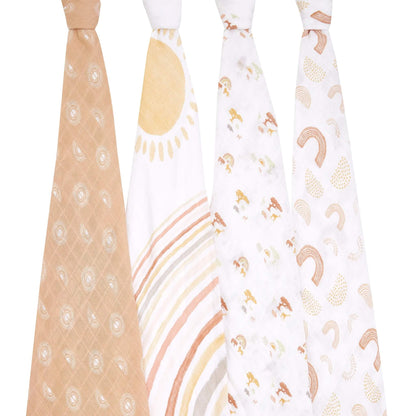 aden + anais Boutique Cotton Muslin Swaddles - 4pk (Keep Rising)