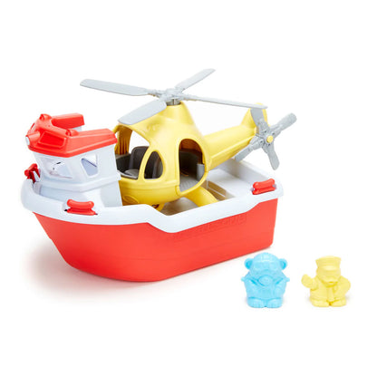 Green Toys Rescue Boat with Helicopter