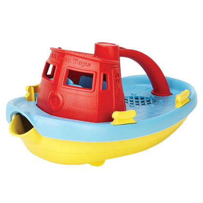 This colourful Tug Boat floats great, and has a wide spout to scoop and pour water.