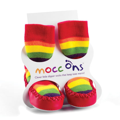 Moccasin style slipper socks that ensure babies and toddlers have warm and comfortable feet throughout the year.