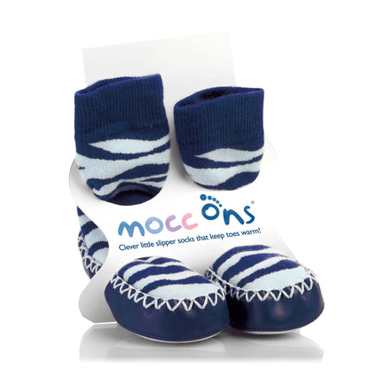 Moccasin style slipper socks that ensure babies and toddlers have warm and comfortable feet throughout the year.