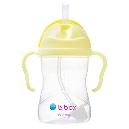 The b.box Sippy Cup is a reusable baby and toddler water bottle which comes with a weighted straw and easy grip handles. The flip top lid makes it easy to use. Drink from any angle.